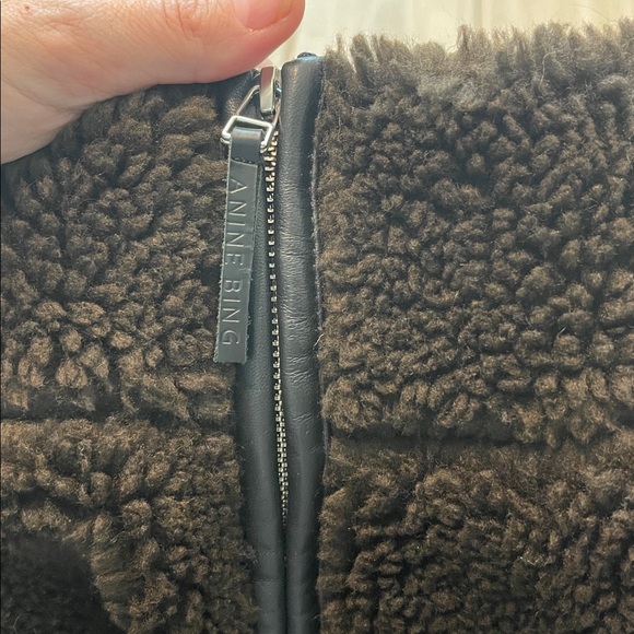 Anine Bing Ryder Full Zip Sherpa Teddy Brown Oversized Jacket Sz XS - Picture 12 of 14